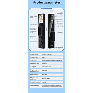 Qleung S555 <b>Smart</b> <b>Lock</b> Black 3D Face Recognition Fingerprint App Control Door <b>Lock</b> - Product Image 3