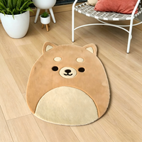 Tapis en forme de visage de chien Pug mignon, tapis de sol en peluche, tapis antidérapant lavable pour chambre à coucher, salle de bain, chambre d'enfants, décoration de la maison