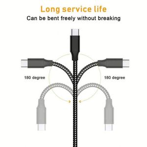 สาย USB Type C ยาว 3 ฟุต 6 ฟุต สายชาร์จแบบถักไนลอน USB A to USB C ใช้ได้กับ S10 S10+ S9 S8 Plus สำหรับโทรศัพท์ 15 16 - Product Image 4