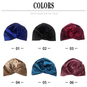 Pañuelo de diadema de terciopelo elástico para mujer personalizado al por mayor-Chemo <span class=keywords><strong>Cancer</strong></span> Headwear - Product Image 4