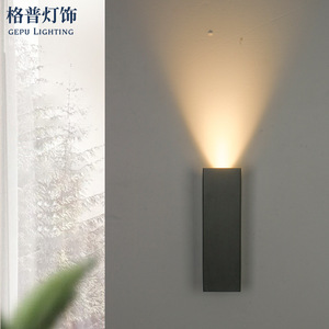 ไฟติดผนัง LED ทรงสี่เหลี่ยม สไตล์นอร์ดิกมินิมอล ยี่ห้อ Gepu Lighting สำหรับโรงแรม ห้องนอน ห้องนั่งเล่น แสงสี 3000K 6000K - Product Image 1