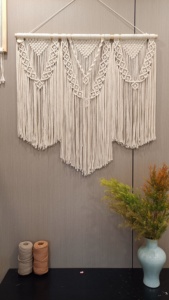 Artilady <span class=keywords><strong>macramé</strong></span> Boho tapisserie tissé à la main Art nordique tenture murale glands barre écran coton décoration de la maison pour bureau appartement - Product Image 4