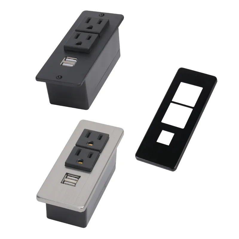 Us desktop embedded power strip SOCKET AC embedded USB power socket  furniture power socket