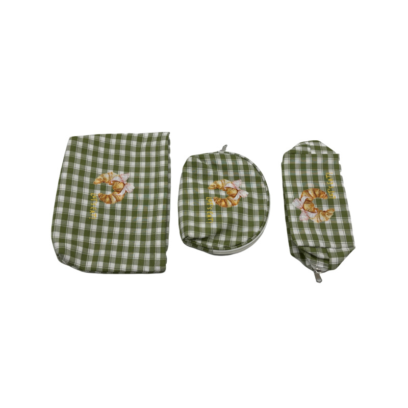 Green plaid three-in-one