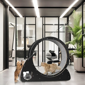 高纤维环保木质运动跑轮静音滚轮宠物猫攀爬玩具健身猫跑步机 - Product Image 3