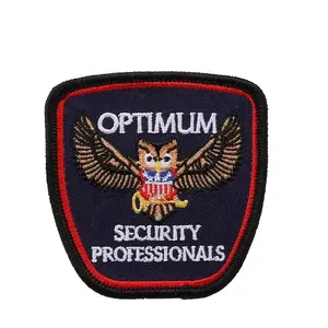 Embroidery Badges Custom Design Fabric Merrow Border Embroidered Logo Patches With Adhesive Backing