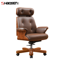 Vente en gros chaise de direction moderne et ergonomique de haute qualité à dossier moyen en cuir de luxe chaise de bureau en bois mobilier de bureau