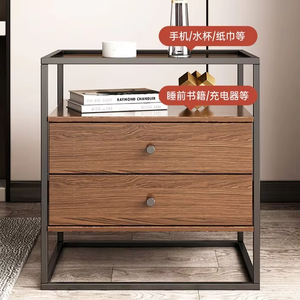 <strong>Modern</strong> <strong>End</strong> <strong>Table</strong> 3-Tier Nightstand <strong>Storage</strong> Drawer Bedside <strong>Table</strong> Side <strong>Table</strong> with Glass Top for Living Room/Bedroom - Product Image 4