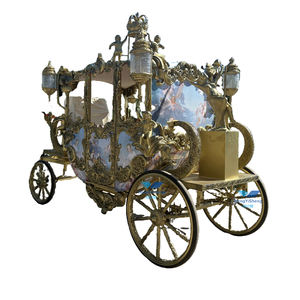 Carruajes de Caballos Estilo Inglés Victoria Pumpkin Cinderella Dorados / Carruaje de Caballos Eléctrico de Lujo Estilo Cinderella - Product Image 1