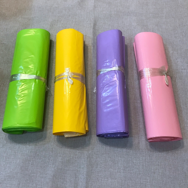 Водонепроницаемые биоразлагаемые пластиковые пакеты для доставки с индивидуальным логотипом, фиолетовые, зеленые, желтые