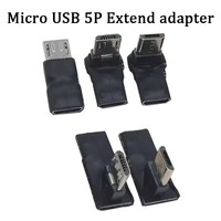 Adaptador de Datos USB Ultra Corto de 90 Grados, Micro USB Hembra a Micro USB Macho, con Ángulos Izquierdo, Derecho, Arriba y Abajo