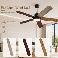 Ventilateur de plafond GuangHua de haute qualité avec accessoires en bois, idéal pour restaurant, chambre à coucher, avec variateur d'intensité, décoratif pour la maison