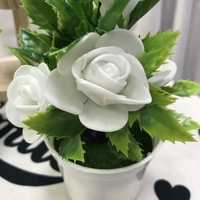 Bonsaï de rose artificielle en mousse de 15 cm pour la décoration intérieure
