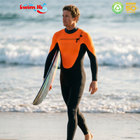 Combinaison de surf intégrale pour homme ODM, combinaison de plongée orange haute visibilité, protection UV, fabricant sur mesure