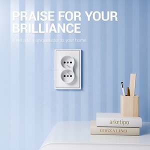 Chất lượng cao đôi căn cứ pháp ổ cắm với cảm ứng mềm mại PC bảng điều chỉnh tiêu chuẩn Châu Âu Ổ cắm ổ cắm sử dụng cho khách sạn nhà - Product Image 3