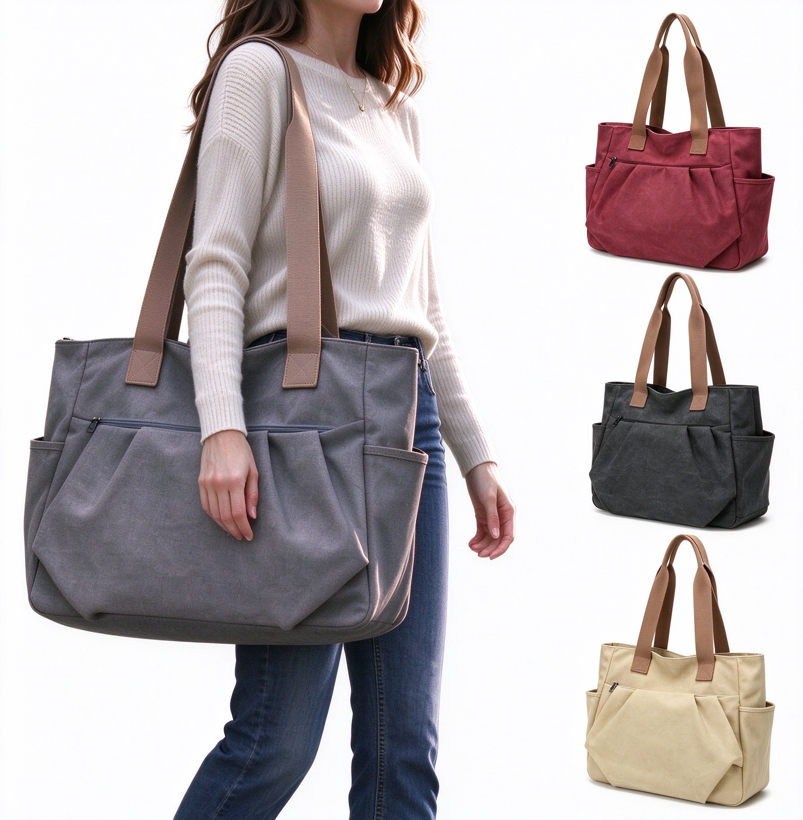Large Capacity Canvas Handbag Women Shoulder Bag