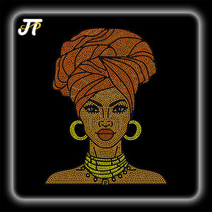 カスタムラインストーン転送カスタムラインストーンアフリカインドスタイルヒートプレス鉄転送パッチラインストーン転送 - Product Image 4