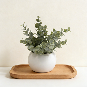 Plante artificielle d'<span class=keywords><strong>eucalyptus</strong></span> <span class=keywords><strong>en</strong></span> <span class=keywords><strong>pot</strong></span> <span class=keywords><strong>en</strong></span> pulpe de papier avec faux sol, fausse verdure, artificiellement parfumée <span class=keywords><strong>pour</strong></span> la décoration de bureau à domicile - Product Image 4