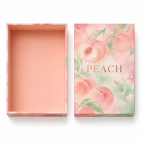 Op maat gemaakte bedrukte stevige geschenkverpakking voor premium witte perzik fruitverpakkingen, aquarelontwerp deksel en bodem, groothandel OEM