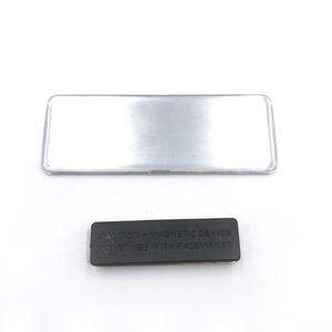 Badge nominatif vierge imprimable en plastique et métal, transparent, argenté et blanc, 3x1 pouce et 3x1,5 pouce, <span class=keywords><strong>avec</strong></span> aimant et épingle - Product Image 4