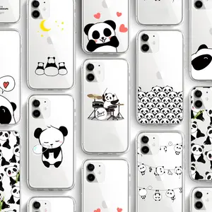صيحات مخصصة كرتون I Love Panda TPU حافظة سيليكون لهاتف iPhone 11 12 13 14 Pro Max طباعة فوق بالآشعة فوق بالعربية
