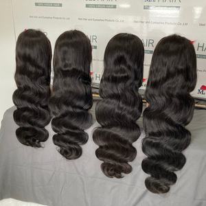 Peluca de Cabello Humano Brasileño con Ondas Suaves, Encaje Frontal Completo Muy Delgado y Transparente que se Adhiere Perfectamente a la Piel, con Amplio Espacio de Encaje - Product Image 1