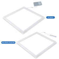 Panneau LED à cadre quadrillé de 2x2 pieds avec puissance sélectionnable (20W/30W/40W) CCT (3000K/4000K/5000K) 125LM/Watt Liste ETL et DLC