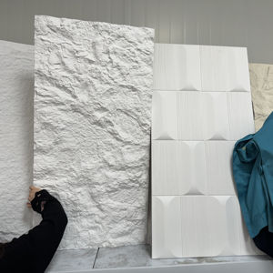PUストーン人工フェイクストーン壁パネル防水モダンデザイン3D壁パネル軽量 - Product Image 1