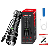 Linterna LED de Seguridad Recargable de 1200 Lúmenes, Linterna Táctica LED para Armas, Linterna con Zoom
