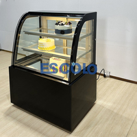 Vitrine à gâteaux en verre incurvé à 3 niveaux, réfrigérée, pour pâtisserie et stockage de gâteaux