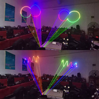 Projecteur laser d'animation RGB pleine couleur à deux têtes 2W Lumière de scène de fête DJ