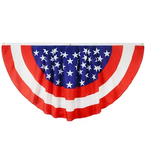 3x6 Ft ארה"ב קפלים מאוורר גבתון אמריקה דגל באנר יום זיכרון קישוט פריט