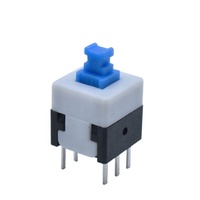 Locked Vergrendelend Drukknop Op Off 8X8 Mm 8.5X8.5 Mm Dip 6 Pin Schakelaar