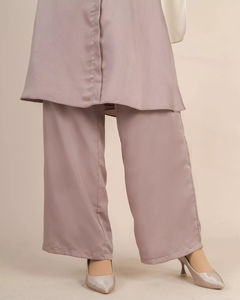 SIPO offre spéciale couleur Pure deux pièces ensemble chemisier Simple et pantalon ample à jambes larges ensembles de mode de bureau ensembles d'abaya modestes musulmans - Product Image 3