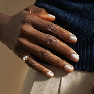 Bague en argent sterling 925 plaqué or avec diamant CZ en forme de poire Gemnel Venus Pear Pinky Ring, ensemble de bijoux. - Product Image 4