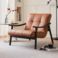 Canapé simple en bois massif chaise Style loisirs cuir matériel éponge remplissage salle à manger école Villa salon entrepôt hôtel utilisation