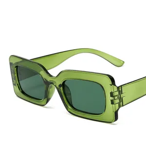 AI-MICH Sunway Eyewear Customization Custom Logo Square Frame Retro Modern Candy Color Sun Glasses Women Plastic Cheap Sunglass