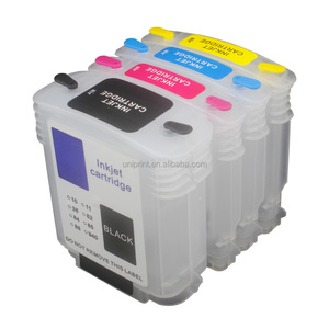 No. 82 11 Cartuchos de Tinta Recargables Compatibles con <span class=keywords><strong>HP</strong></span> <span class=keywords><strong>DesignJet</strong></span> <span class=keywords><strong>111</strong></span> 111r A565A C4836 C4837 C4838 con Chip - Product Image 1