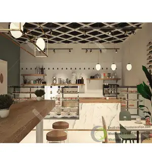 Unique Coffee Kiosk Food Bar Displays Custom 3D Store Designs for Sale Mall Boba Milk Decoration Modern Shop Tea Kiosk
