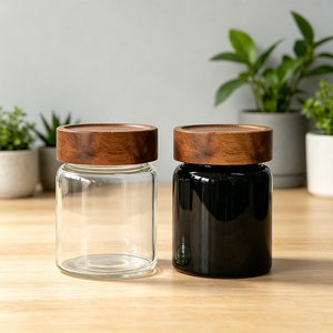 Pot à <span class=keywords><strong>miel</strong></span> <span class=keywords><strong>en</strong></span> verre hermétique de 380 ml avec couvercle <span class=keywords><strong>en</strong></span> bois, opaque, protection UV, pot de stockage alimentaire pour épices, vente <span class=keywords><strong>en</strong></span> gros 12 oz - Product Image 5