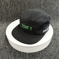 Casquette de camping légère en nylon non structurée à 5 panneaux avec logo personnalisé haut de gamme pour la course à pied