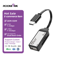 USB Typ C 2-in-1 SD TF Kartenleser Hub Adapter Kompatibel mit SD TF Kamera Speicher Telefone Tablets OTG Extern