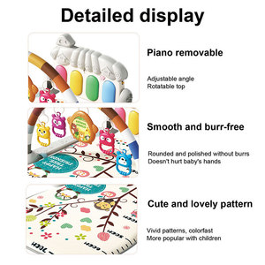 Tapis d'éveil musical pour bébé avec <span class=keywords><strong>piano</strong></span> à pédales et arche d'activités, tapis de jeu doux pour nouveau-né - Product Image 4