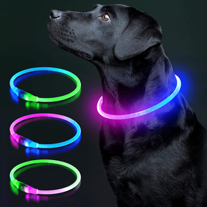Pequeño personalizado de seguridad iluminar naranja Rosa luz luminosa personalizado grande inteligente mascota de silicona reflectante impermeable perro Led <span class=keywords><strong>Collar</strong></span> - Product Image 2