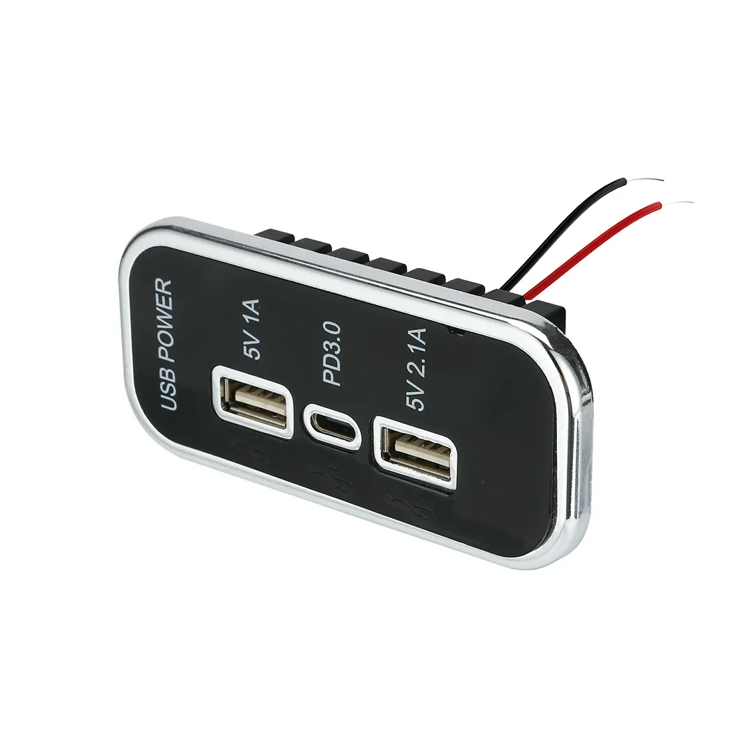 12V 24V de doble puerto Usb 3 Triple Usb hembra de alimentación de cargador