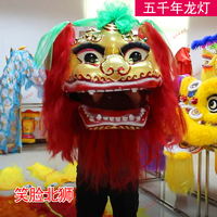 Porter la danse du lion du nord et du lion du sud avec l'affichage du dragon