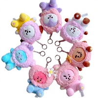 Porte-clés photo numérique en peluche douce de la série Hf Kpop Group Cherry Blossom, avec impression de dessin animé mignon et forme 3D, pour la rentrée scolaire