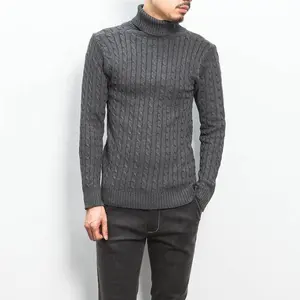 2022 Men's Youth Sweater Slim-Fit Turtleneck Pullover Warm Cable-Knit Top