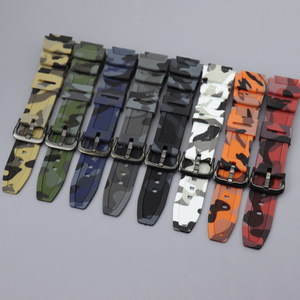Bracelet souple camouflage 18 mm pour montres Casio G-Shock W-218H, AE1200/1000/1300, F108WH, W-215, AEQ-110W – Accessoire en caoutchouc - Product Image 1