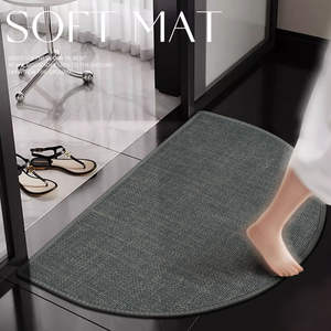 Tapis de salle de bain ovale, couleur unie, absorbant, antidérapant, séchage rapide, pour toilettes et salle de bain - Product Image 2